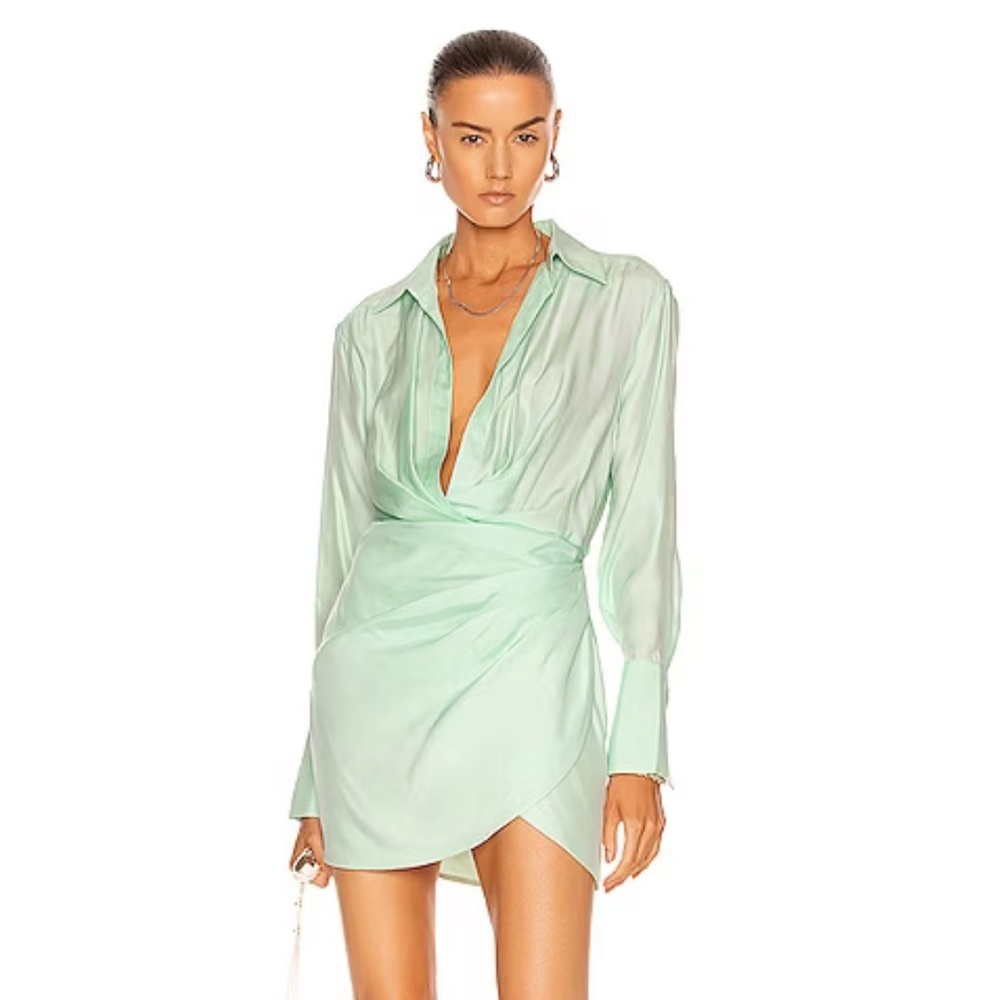GAUGE81 Mint Green Silk Naha Mini Dress Size Small